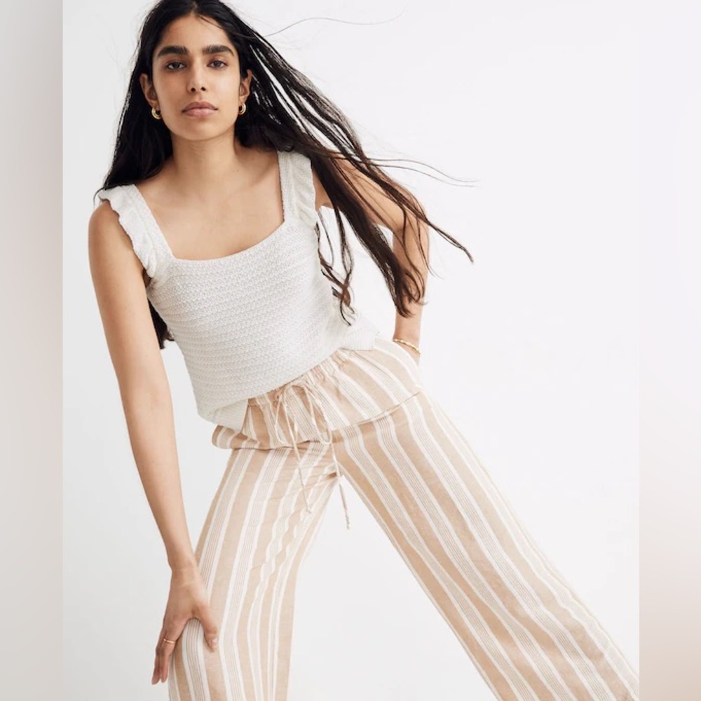 Madewell Crocheted Ruffle-Strap Sweater Tank